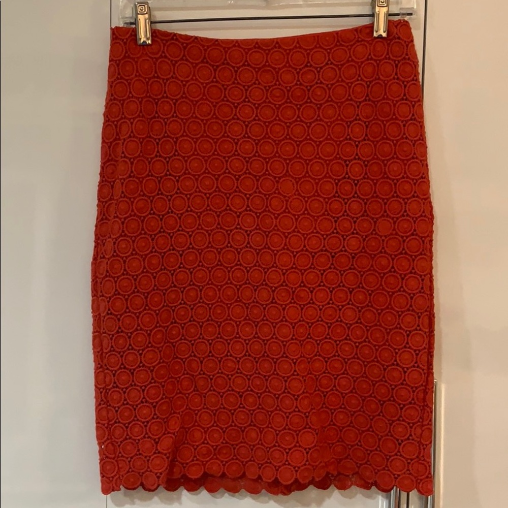 Read crocheted skirt